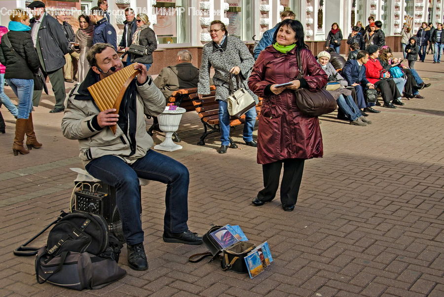 People, Person, Human, Coat, Team, Troop, Bench
