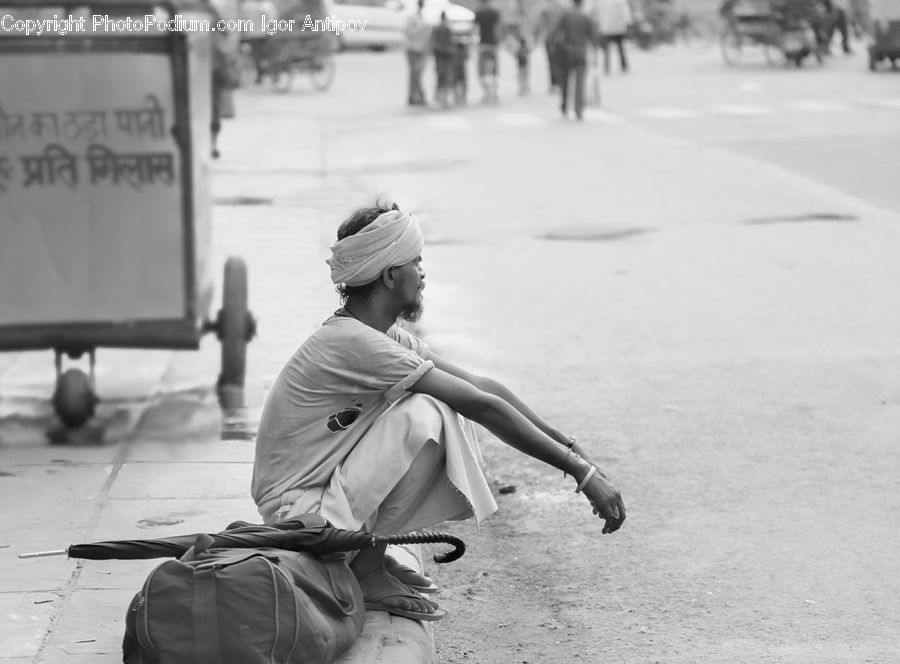 Human, People, Person, Hat, Headband, Turban, Bench