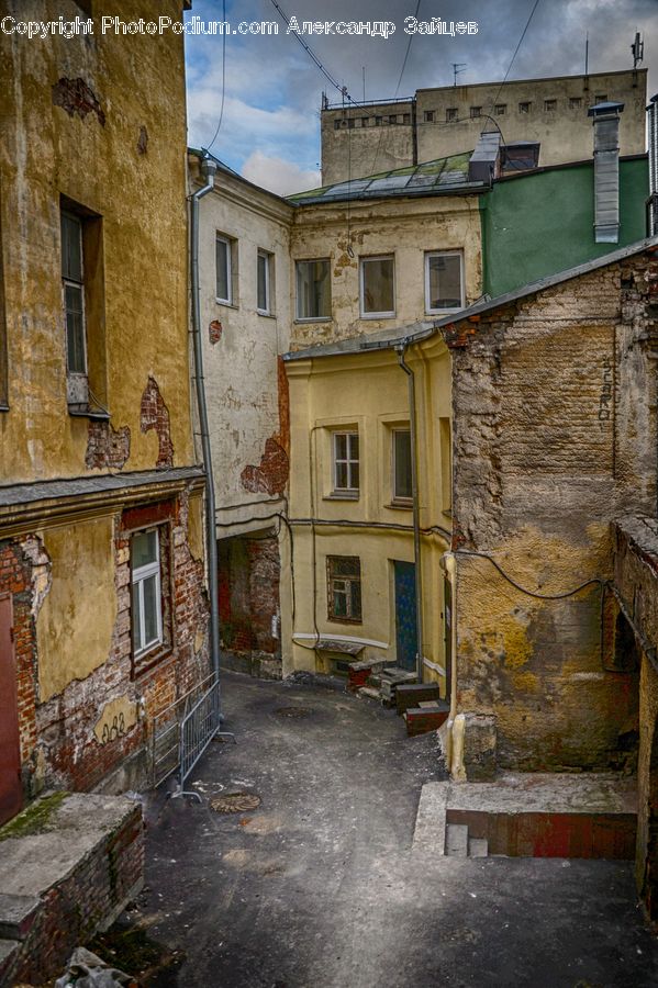 Antenna, Alley, Alleyway, Road, Street, Town, Brick