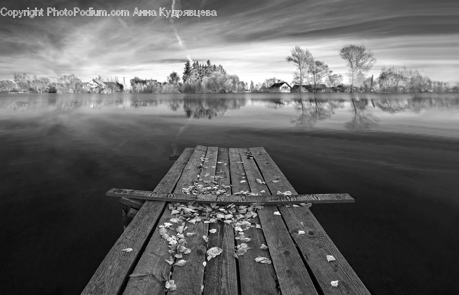 Bench, Dock, Pier, Lake, Outdoors, Water, Wood