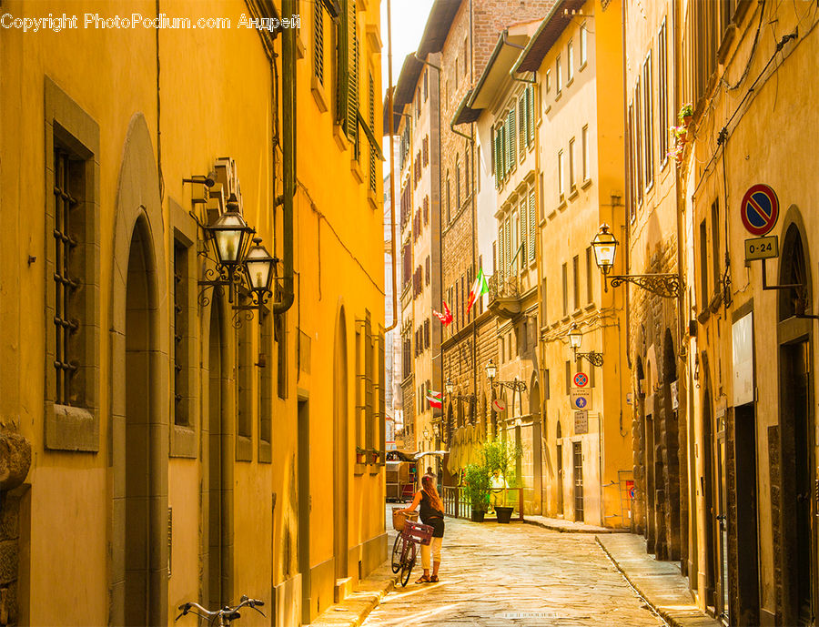 Alley, Alleyway, Road, Street, Town, Lantern, Building