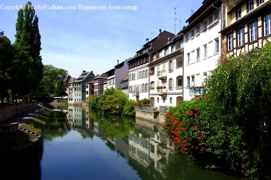 Canal, Outdoors, River, Water, Pond, Building, Housing