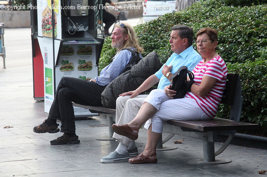 Human, People, Person, Park Bench, Bench, Clogs, Footwear