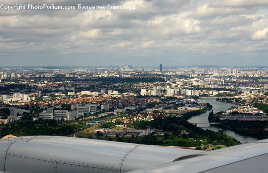 Aerial View, City, Downtown, Outdoors, River, Water, Urban