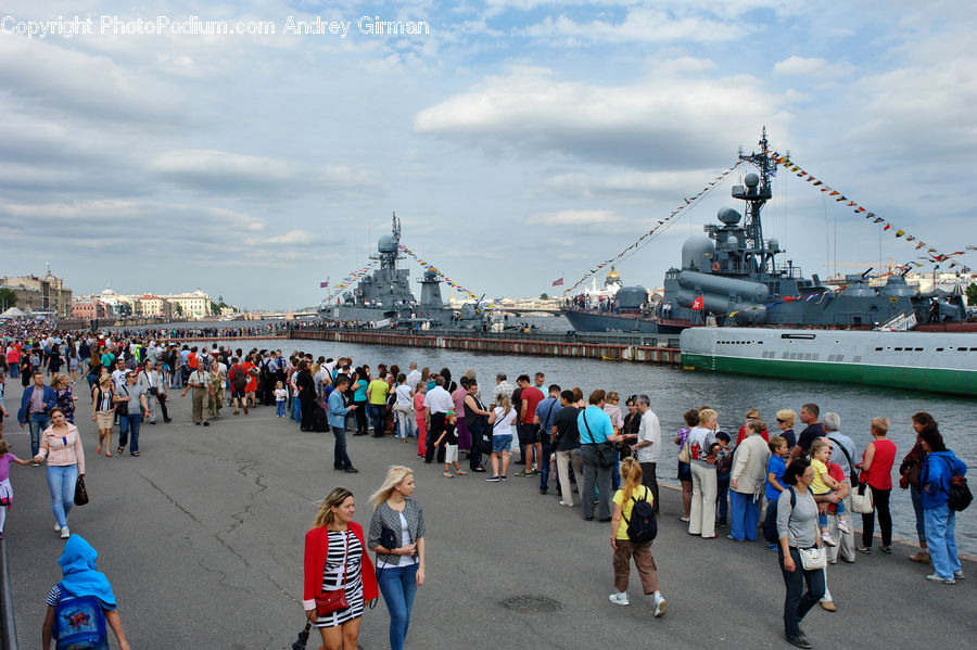 Battleship, Cruiser, Navy, Ship, Vessel, Destroyer, Crowd