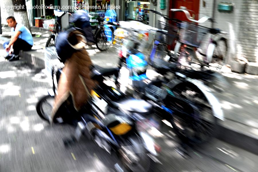 People, Person, Human, Motor, Motorcycle, Vehicle, Art