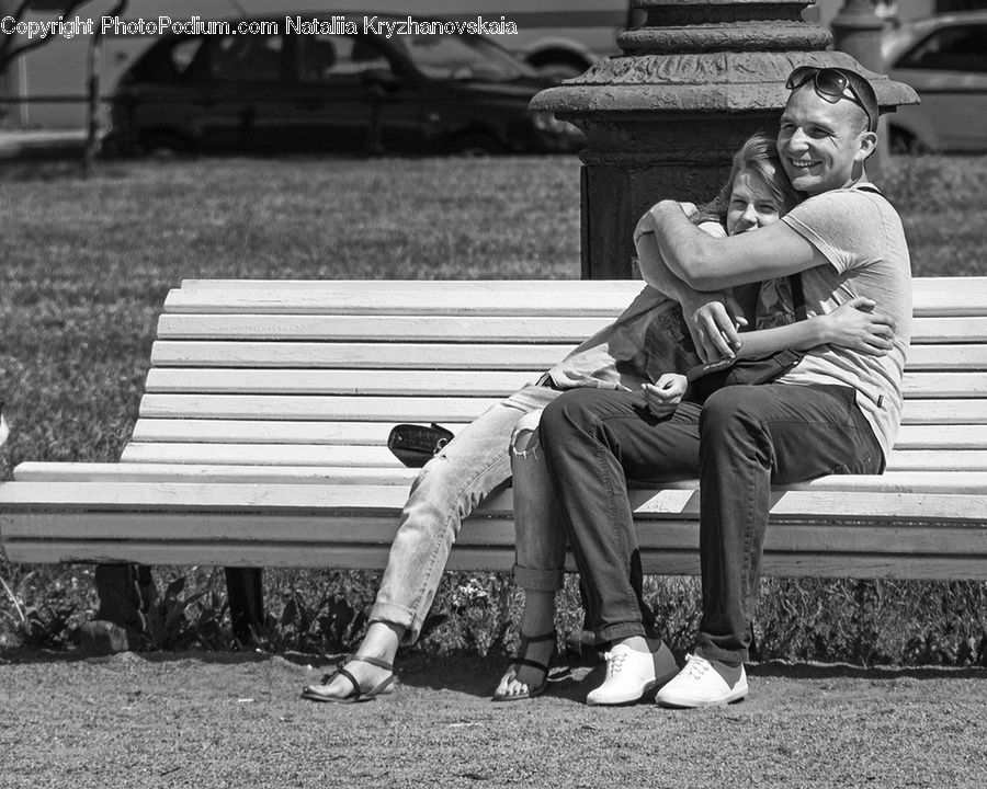 People, Person, Human, Bench, Automobile, Car, Vehicle