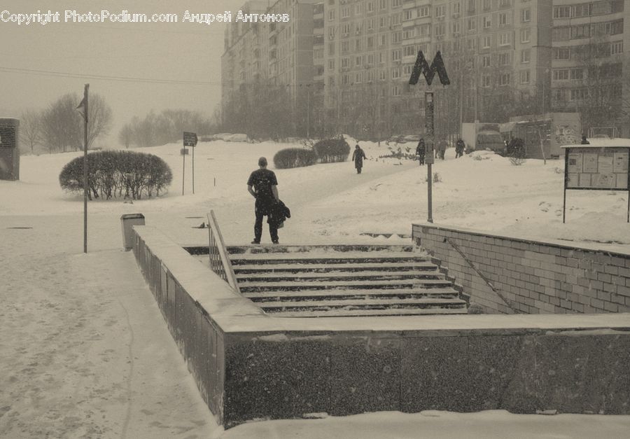 Blizzard, Outdoors, Snow, Weather, Winter, Bench, Sand