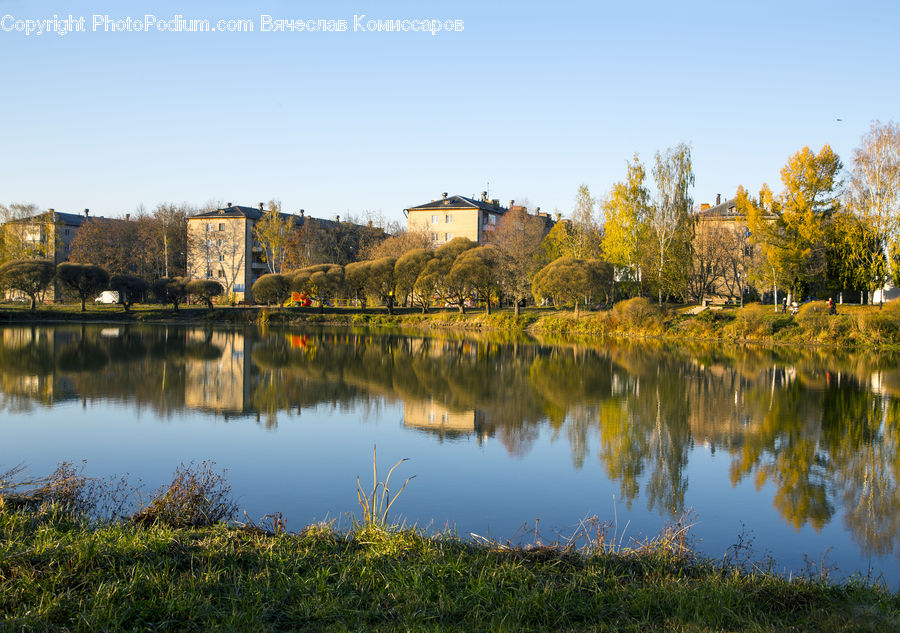 Architecture, Castle, Fort, Outdoors, Pond, Water, Conifer