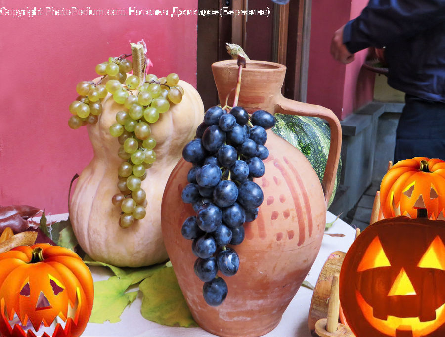Pumpkin, Squash, Vegetable, Fruit, Grapes, Gourd, Produce
