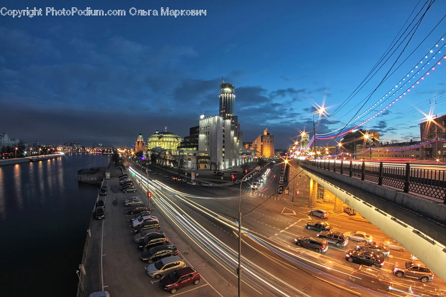 Bridge, Freeway, Road, City, Downtown, Metropolis, Urban