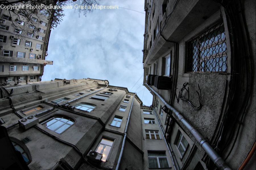 Apartment Building, Building, High Rise, City, Train, Vehicle, Housing