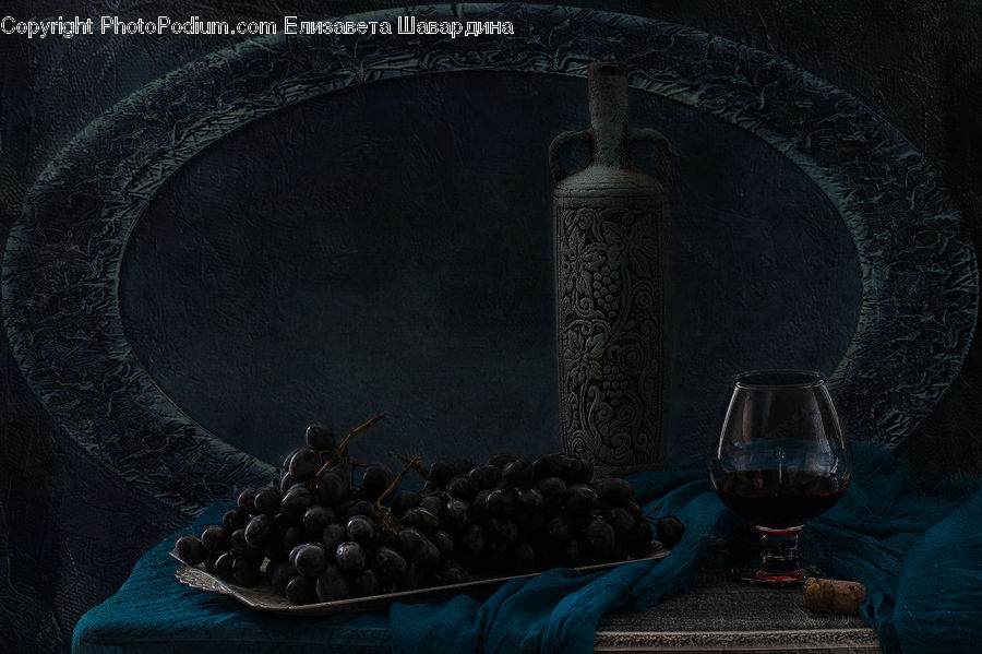 Glass, Beverage, Drink, Goblet, Fruit, Grapes, Wine