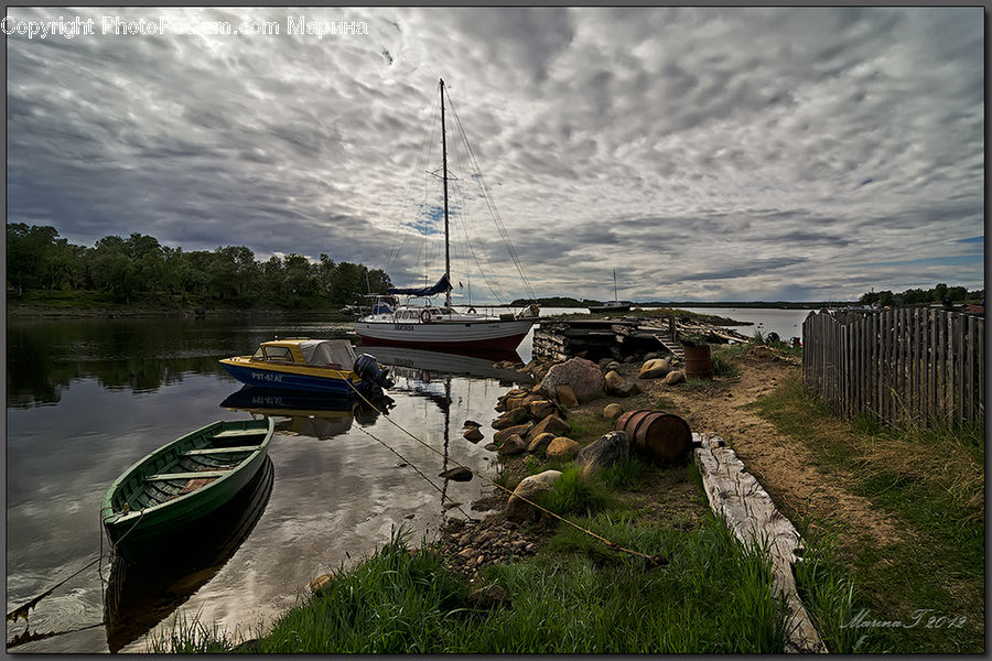 Boat, Rowboat, Vessel, Watercraft, Dinghy, Fence, Dock