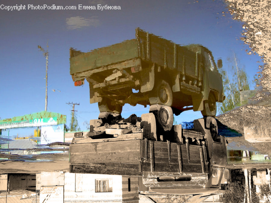 Architecture, Column, Parthenon, Temple, Worship, Bulldozer, Tractor