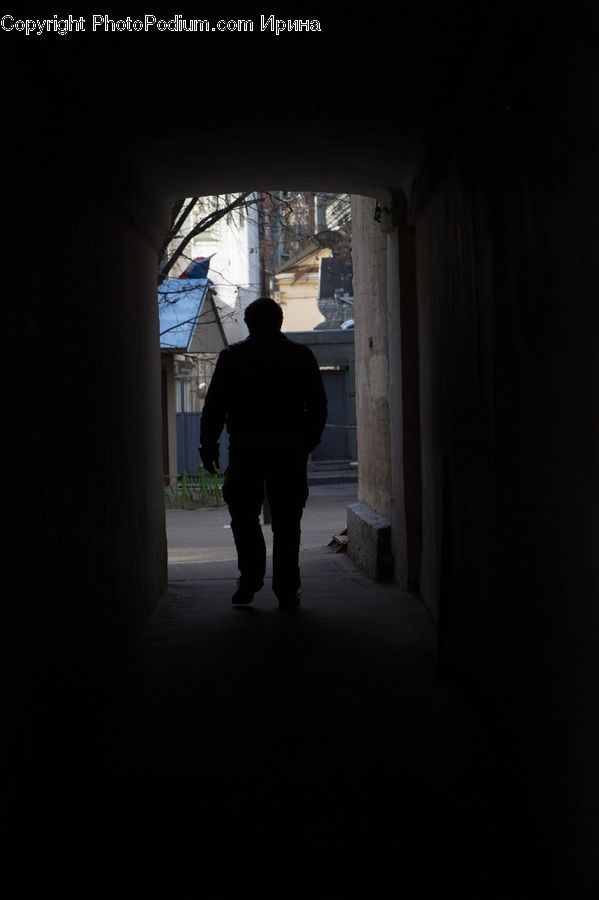 People, Person, Human, Corridor, Silhouette, Alley, Alleyway