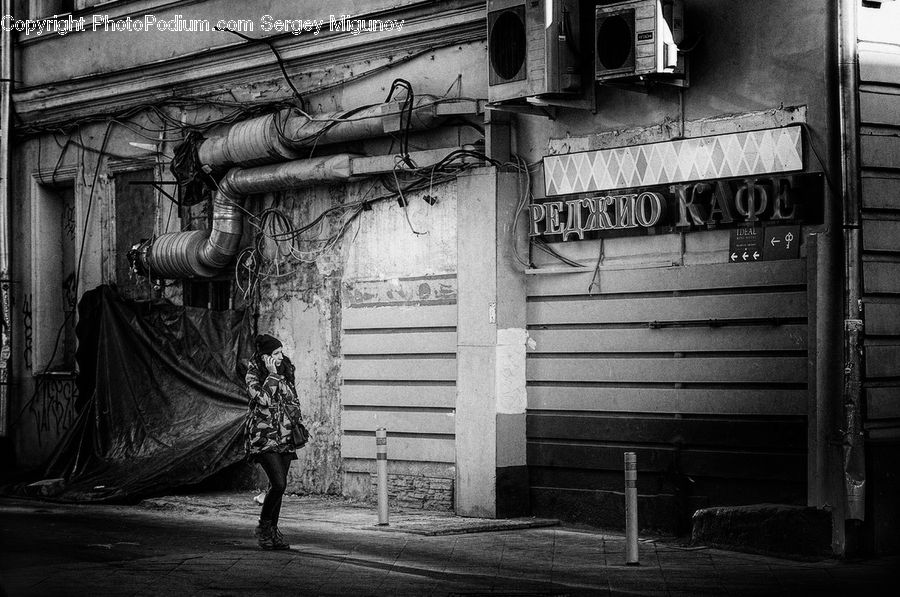 Alley, Alleyway, Road, Street, Town, Factory, Female