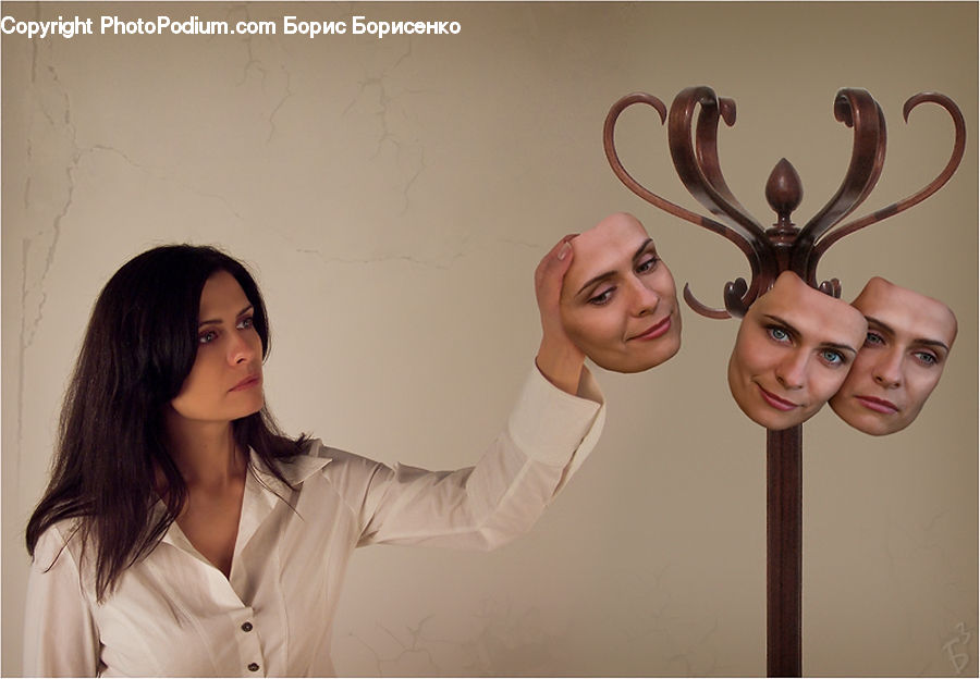 People, Person, Human, Coat Rack, Face, Blouse