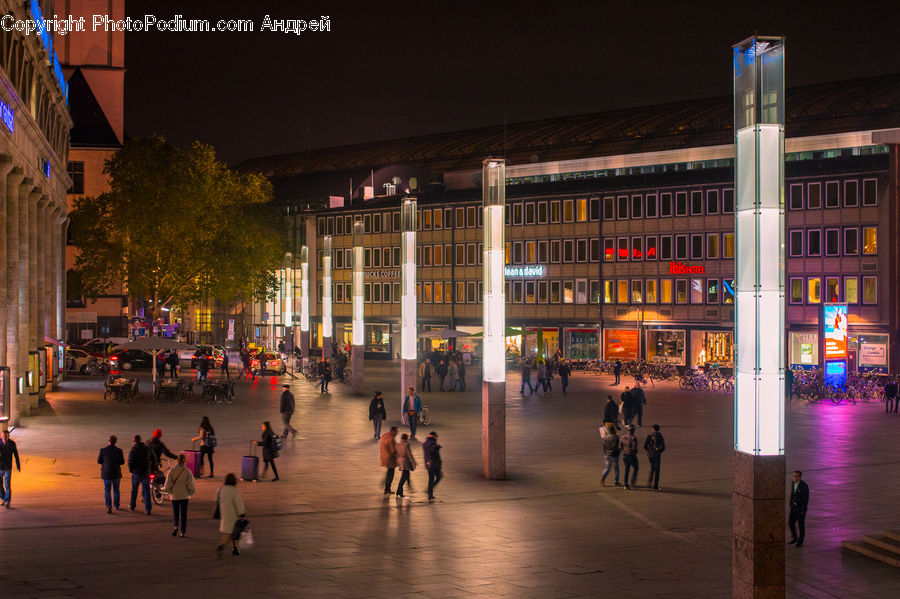 Architecture, Downtown, Plaza, Town Square, City, Metropolis, Urban