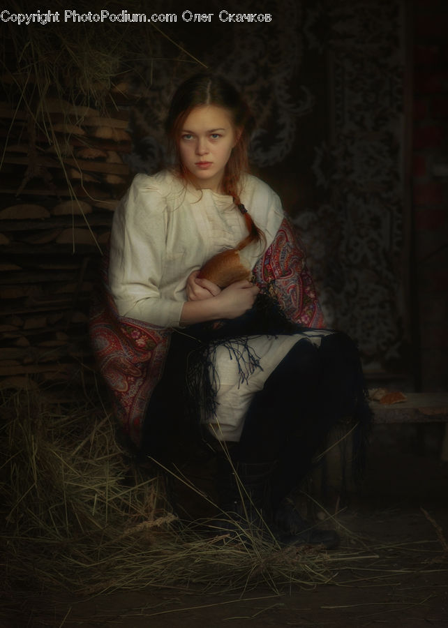 People, Person, Human, Female, Girl, Woman, Cushion