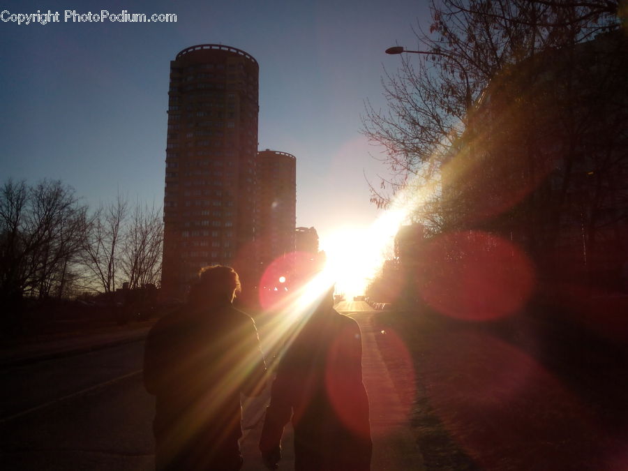 Flare, Light, Apartment Building, Building, High Rise, City, Downtown