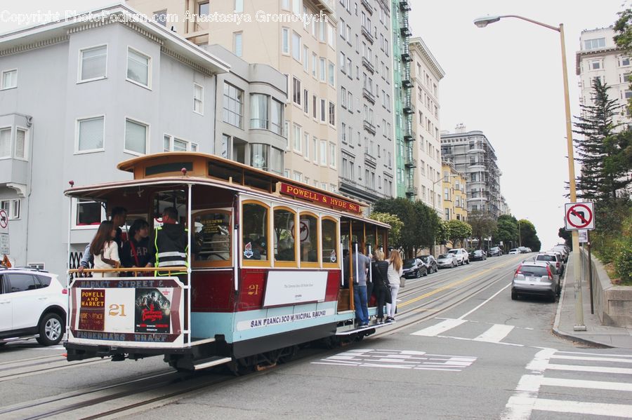 Rail, Streetcar, Tram, Trolley, Vehicle, Bus, Car