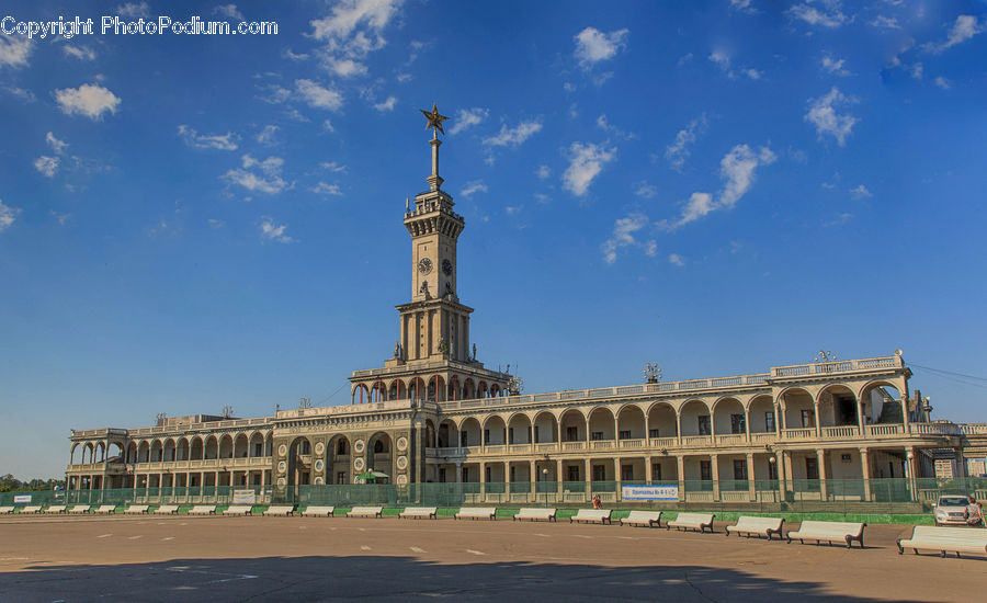 Architecture, Downtown, Plaza, Town Square, Castle, Mansion, Palace