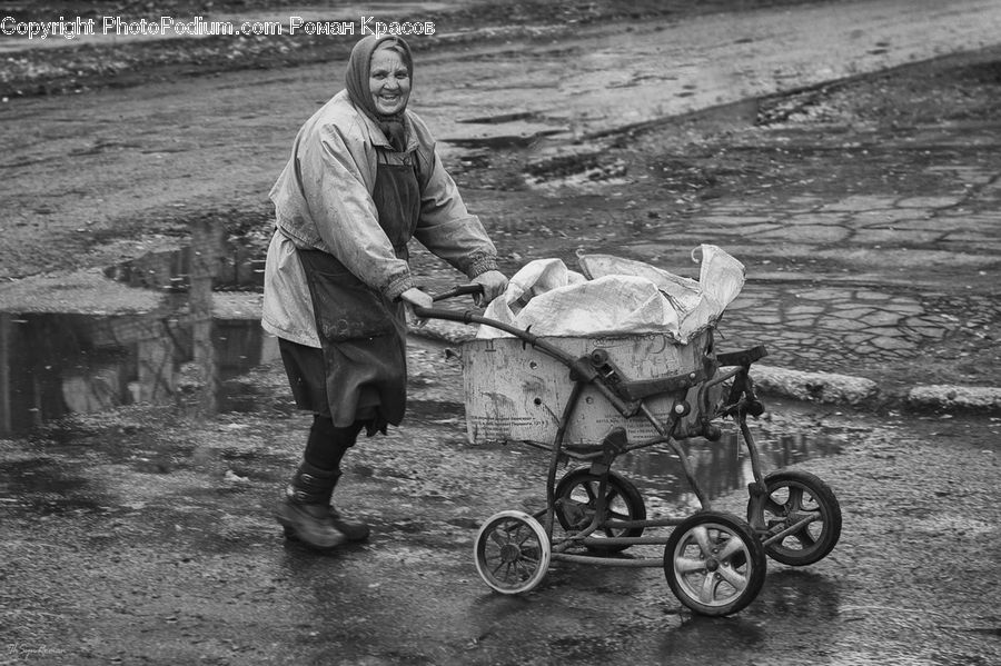 Human, People, Person, Tricycle, Vehicle, Stroller, Car