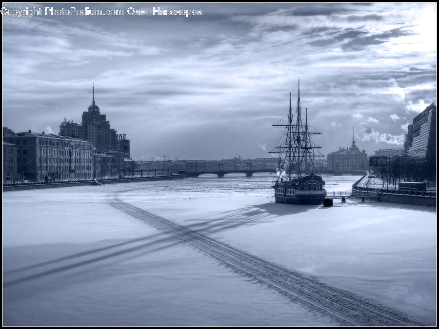 Ship, Vessel, Boat, Yacht, Transportation, City, Downtown