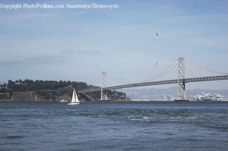 Bridge, Ferry, Freighter, Ship, Tanker, Vessel, Bay