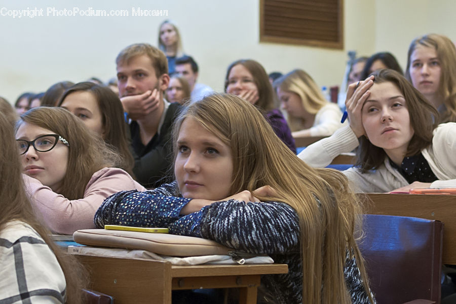 People, Person, Human, Classroom, Crowd, Audience, Blonde