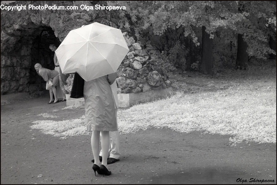 Human, People, Person, Umbrella, Shorts, Outdoors, Rock
