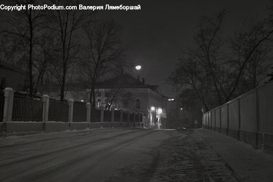 Night, Outdoors, Boardwalk, Path, Pavement, Sidewalk, Walkway