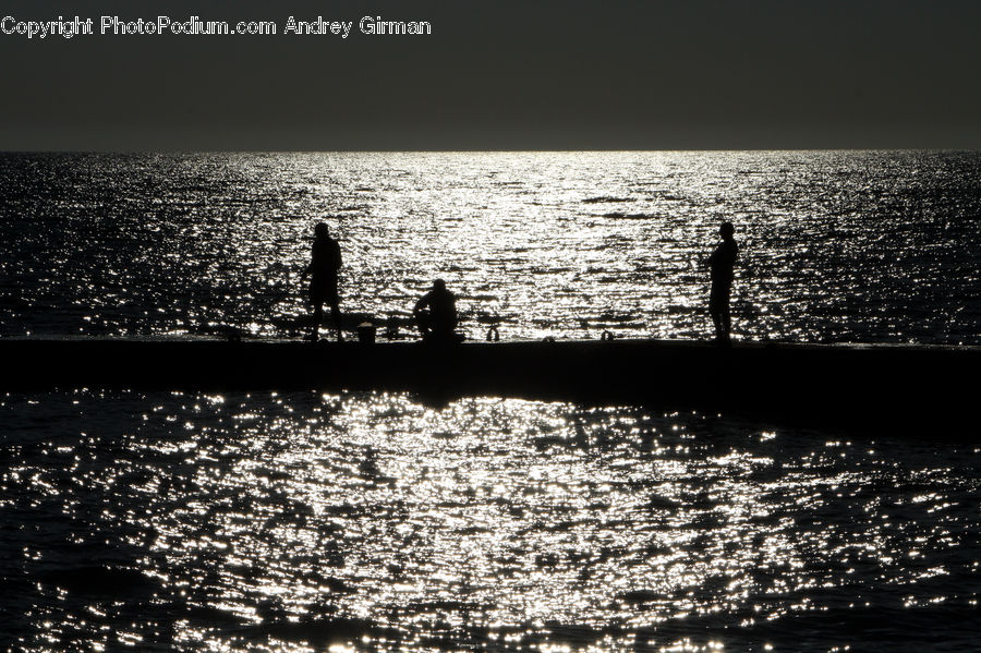 Silhouette, Water, Lighting, Outdoors, Sea, Dock, Landing