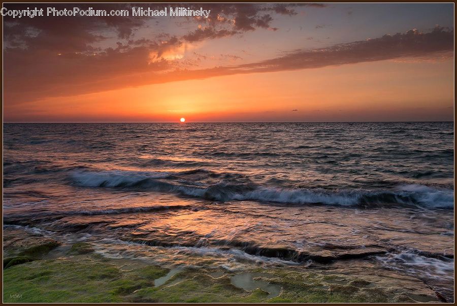 Ocean, Outdoors, Sea, Water, Beach, Coast, Dusk