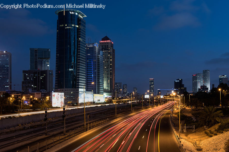 City, Downtown, Metropolis, Urban, Night, Outdoors, Building