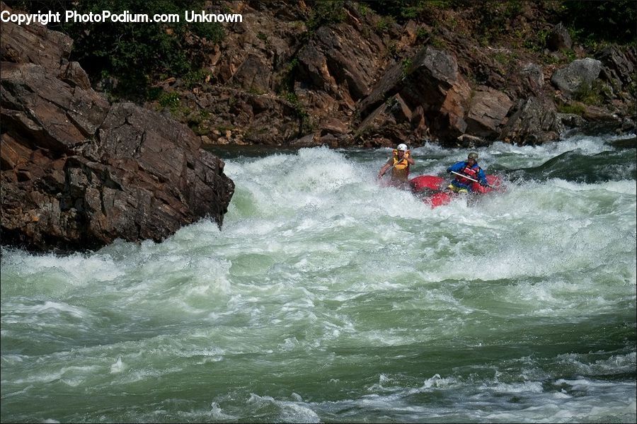 Adventure, Boat, Leisure Activities, Rafting, Rock, Creek, Outdoors