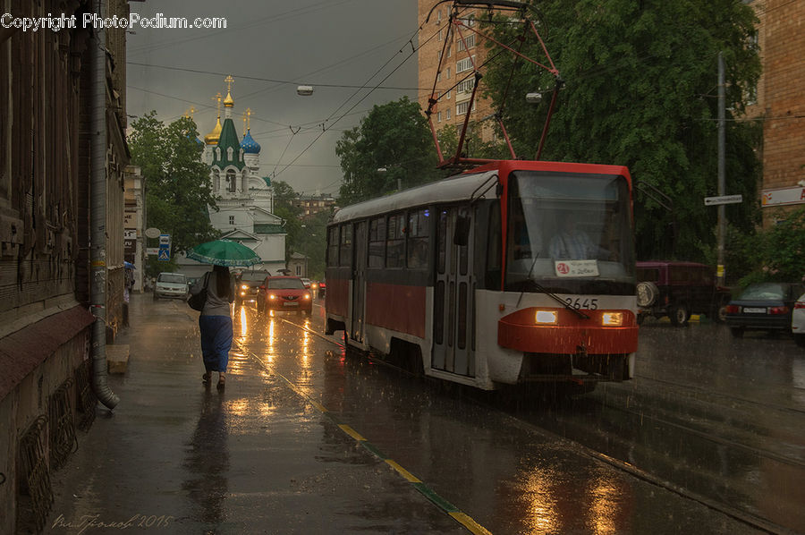 Bus, Vehicle, Train, Antenna, Alley, Alleyway, Road
