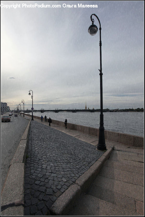 Lamp Post, Pole, Coast, Outdoors, Sea, Water, Dock