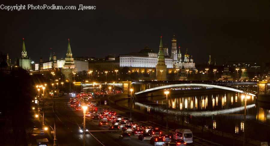 City, Downtown, Metropolis, Urban, Traffic Jam, Bridge, Parking