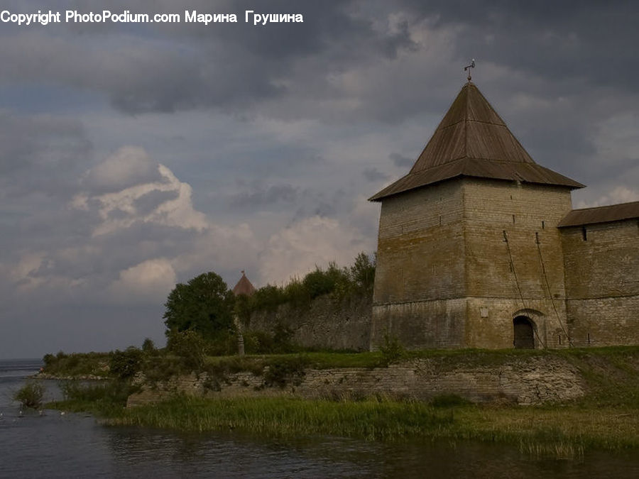 Castle, Ditch, Fort, Moat, Architecture, Bell Tower, Clock Tower