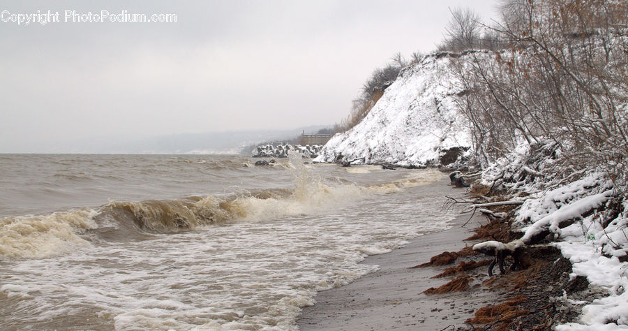 Beach, Coast, Outdoors, Sea, Water, Ice, Snow