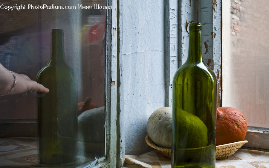 Alley, Alleyway, Road, Street, Town, Glass, Bottle
