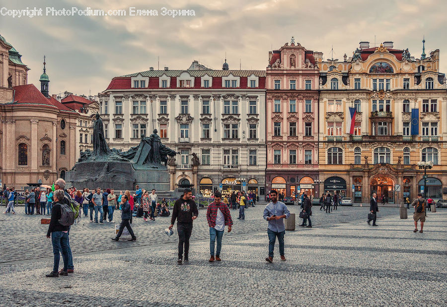 Architecture, Downtown, Plaza, Town Square, Town, Castle, Mansion