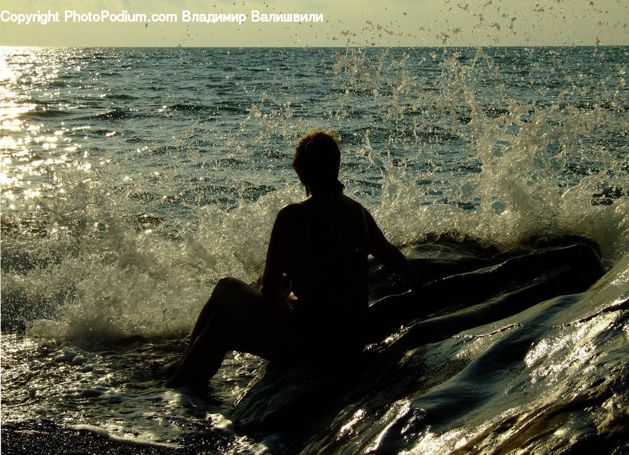 People, Person, Human, Silhouette, Outdoors, Sea, Water