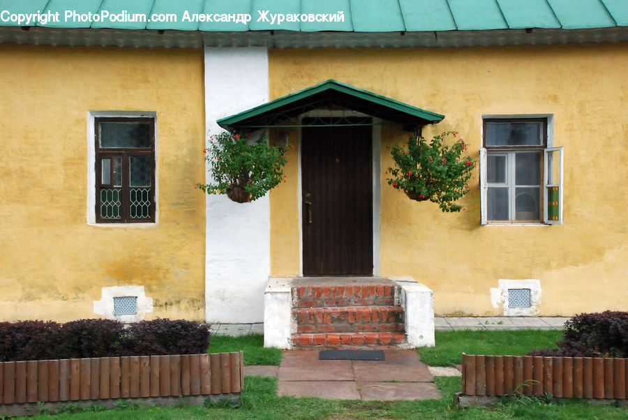 Plant, Potted Plant, Brick, Building, Cottage, Housing, Pot