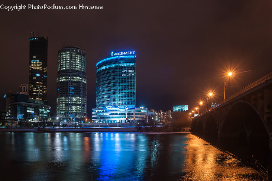 City, Downtown, Metropolis, Urban, Outdoors, River, Water