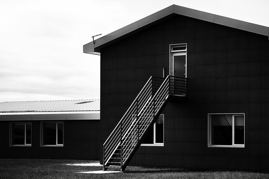 Triangle, Fence, Wall, Building, Housing, Villa, Brick