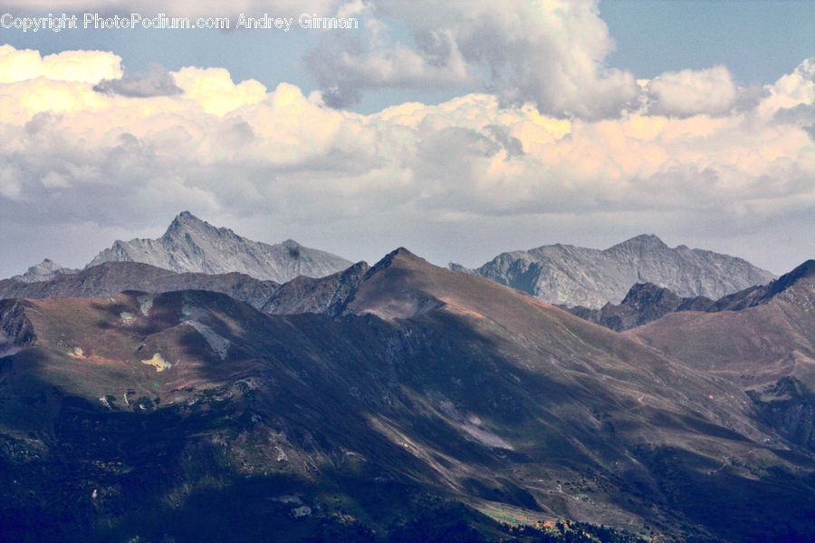 Crest, Mountain, Outdoors, Peak, Mountain Range, Azure Sky, Cloud