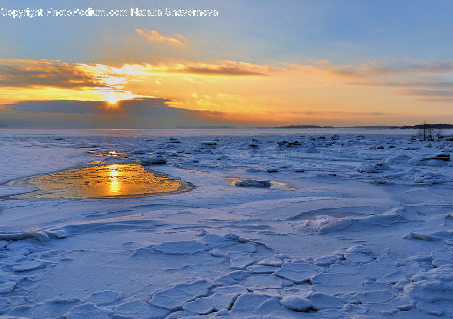 Arctic, Snow, Winter, Dawn, Dusk, Sky, Sunrise